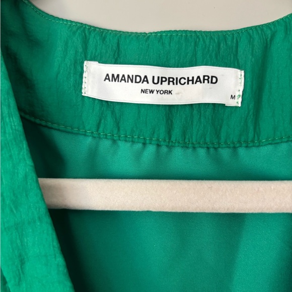 Amanda Uprichard size M Dress Elegant Green Ruffled Tiered Midi - Picture 3 of 7
